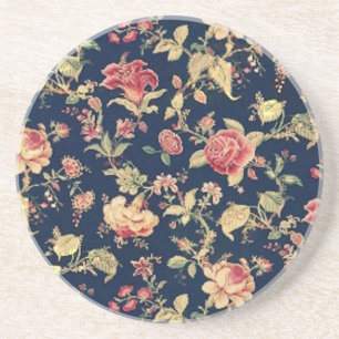 En Grès Dessous de verre roses floraux vintages élégants