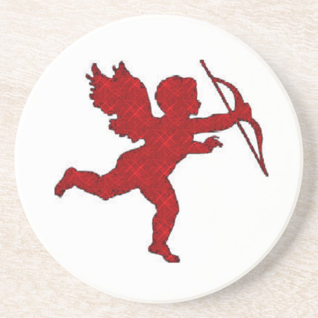 En Grès Dessous de verre rouge cupide (Devant)