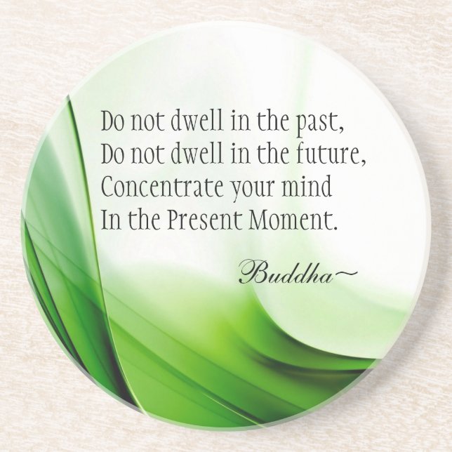 En Grès Dessous de verre sages de citation de Bouddha (Devant)