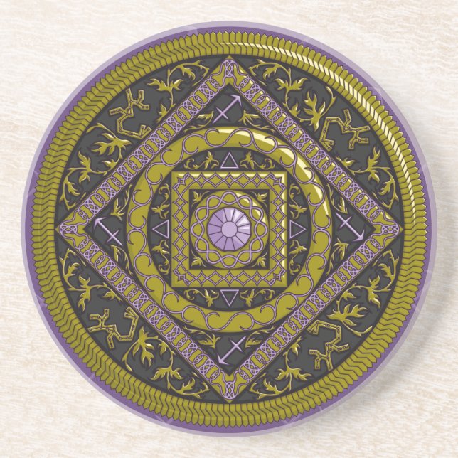 En Grès Dessous de verre Sagittarius Mandala (Devant)