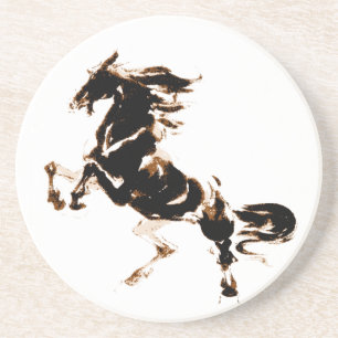 En Grès Dessous de verre sauvage à cheval