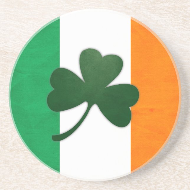 En Grès Dessous de verre Shamrock irlandais (Devant)
