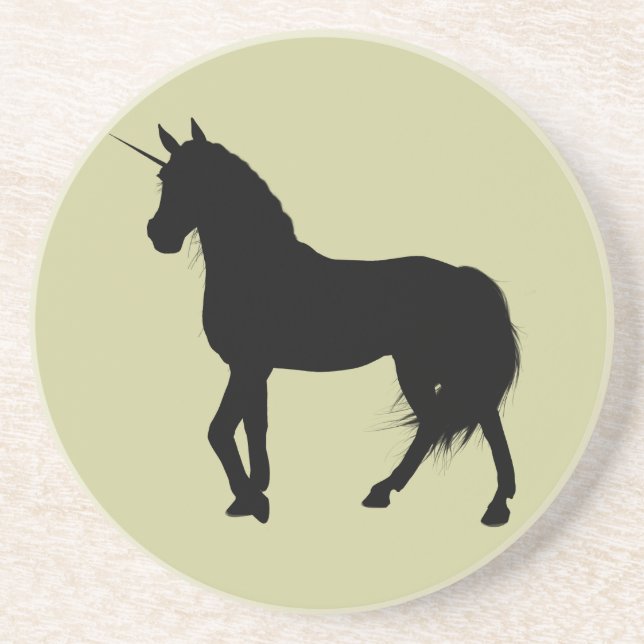 En Grès Dessous de verre Silhouette Unicorne (Devant)