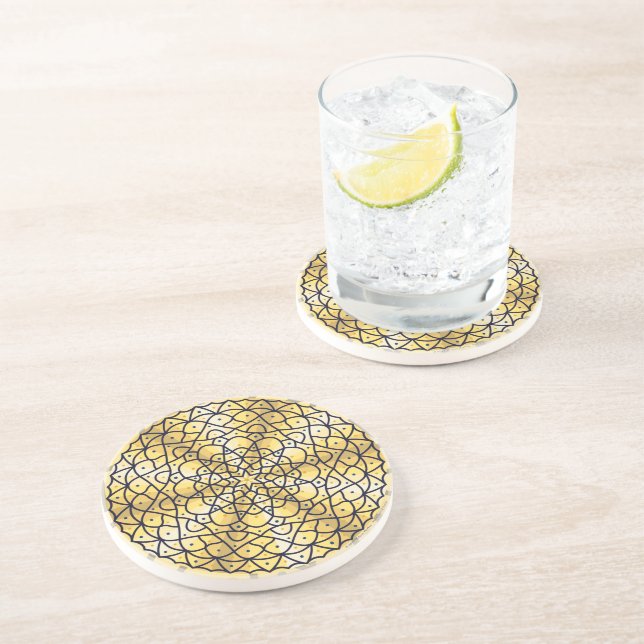 En Grès Dessous de verre solaire céleste (Côté)