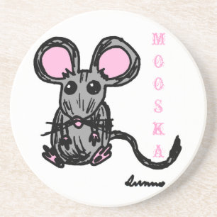 En Grès Dessous de verre souris Cute Mooska