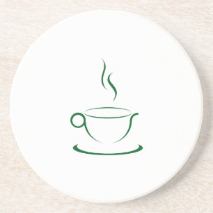 En Grès Dessous de verre stylisés de pâte à café
