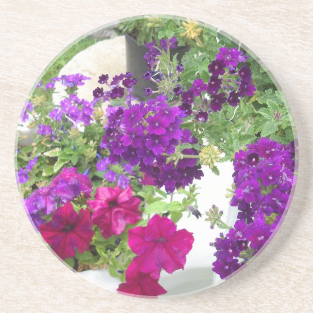 En Grès Dessous de verre uniques de fleur (Devant)