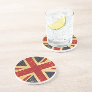 En Grès Dessous de verre Vintage du drapeau britannique Un