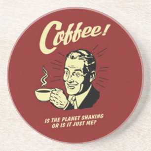 En Grès Dessous de verre vintages d'annonce de café