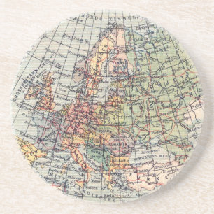En Grès Dessous de verre vintages de carte