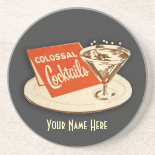 En Grès Dessous de verre vintages de cocktail
