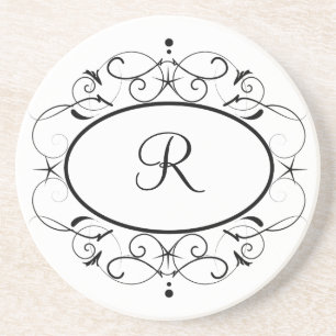 En Grès Dessous de verre vintages de monogramme