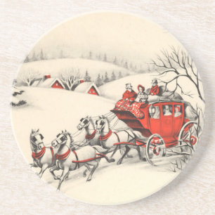 En Grès Dessous de verre vintages de Noël