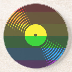 En Grès Dessous de verre vinyle rétro vintage années 80 Co