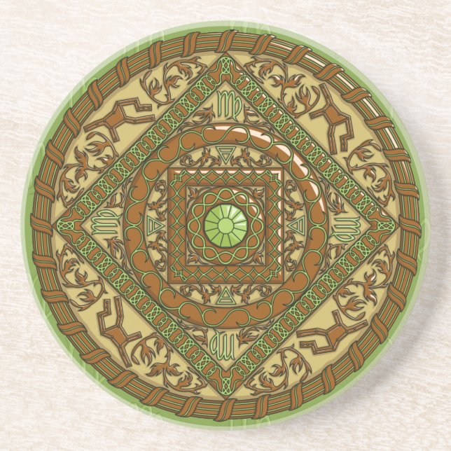 En Grès Dessous de verre Virgo Mandala (Devant)