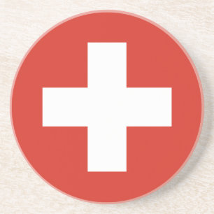 En Grès Drapeau du Dessous de verre suisse