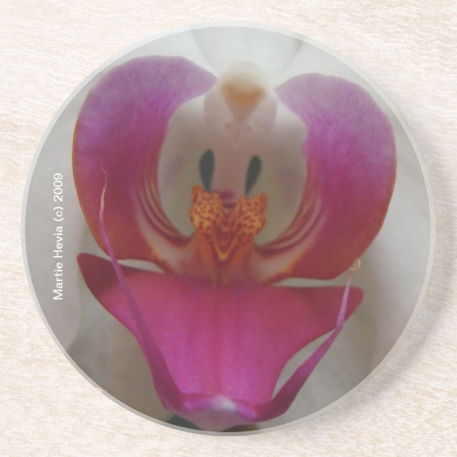 En Grès Face d'orchidée - Dessous de verre (Devant)