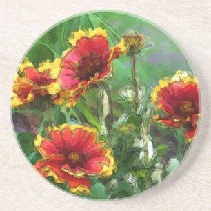 En Grès Fleurs de couverture colorées Dessous de verre de 