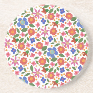 En Grès Flore style art populaire sur Dessous de verre de
