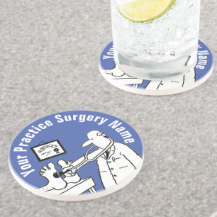 En Grès Fun Doctor avec Dessous de verre Stethoscope