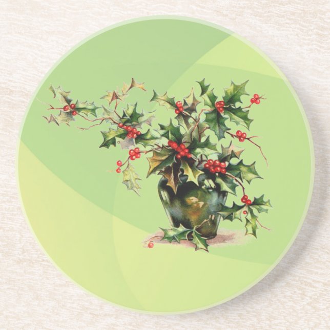 En Grès Holly Feuille Dessous de verre (Devant)