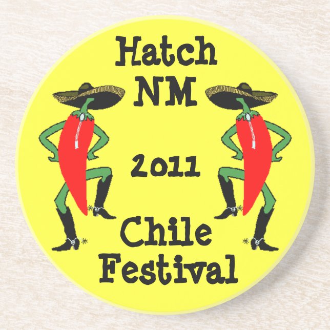 En Grès Hommes de poivre du Chili de dessous de verre dans (Devant)