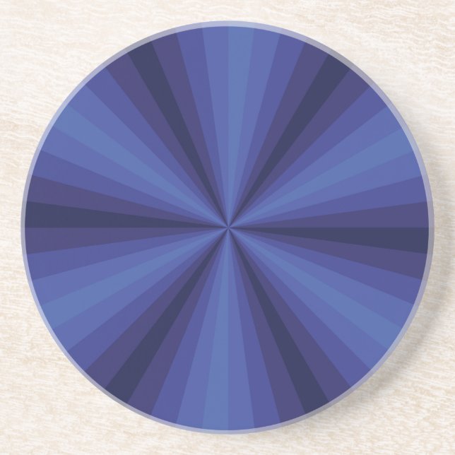 En Grès Illusion d'optique dessous de verre bleu (Devant)