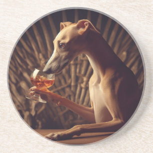 En Grès Jeu du Dessous de verre Whippet