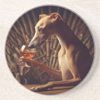 En Grès Jeu du Dessous de verre Whippet