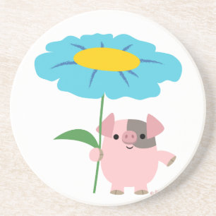 En Grès Joli Cochon De Cartoon Avec Dessous de verre Cadea