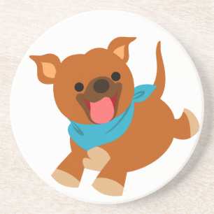 En Grès Joli Dessous de verre de caricature de la Staffie