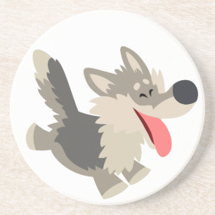 En Grès Joli Dessous de verre de caricature de Wolf