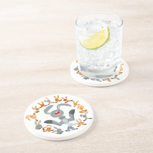 En Grès Joli lapins de dessin animé Dessous de verre Manda