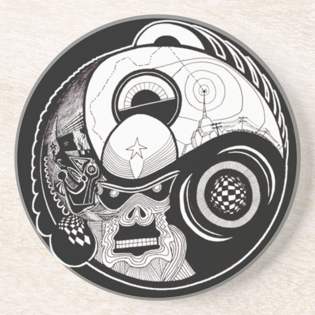 En Grès "La bête dans" des dessous de verre de boissons de (Devant)