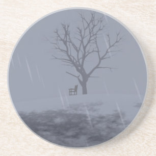 En Grès Le Dessous de verre froid de l'hiver