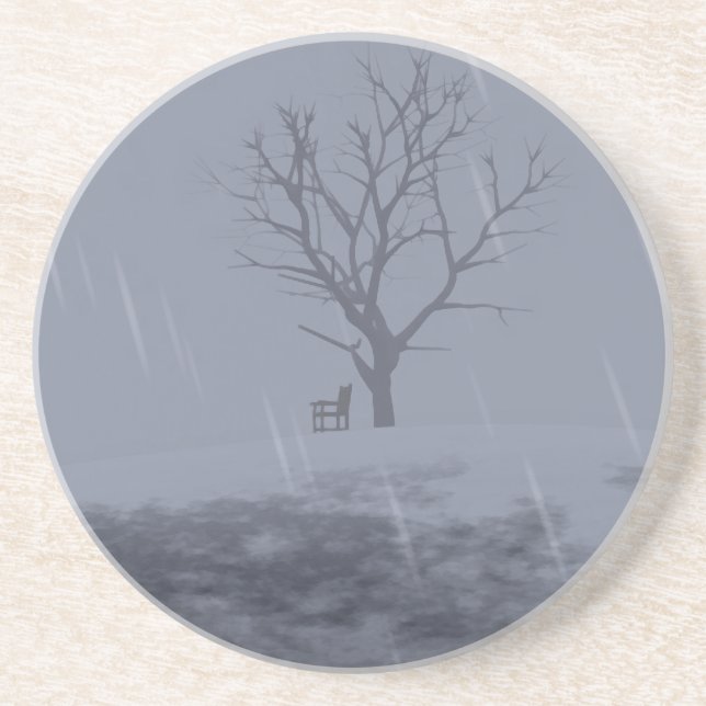 En Grès Le Dessous de verre froid de l'hiver (Devant)