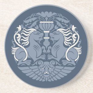 En Grès Le Dessous de verre Sandstone Lions de William De
