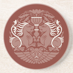 En Grès Le Dessous de verre Sandstone Lions de William De 
