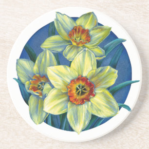 En Grès Les jonquilles - les joies du dessous de verre d'a