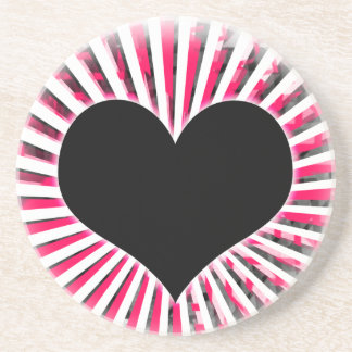 En Grès Les rayons de mon Dessous de verre du coeur