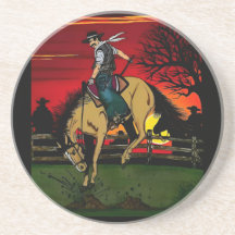 "Los Gauchos" Dessous de verre de grès/"Les Cowboy