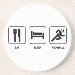 En Grès Mangez les dessous de verre du football de sommeil