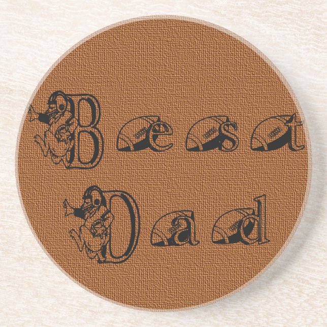 En Grès Meilleur Dessous de verre texte de football papa (Devant)