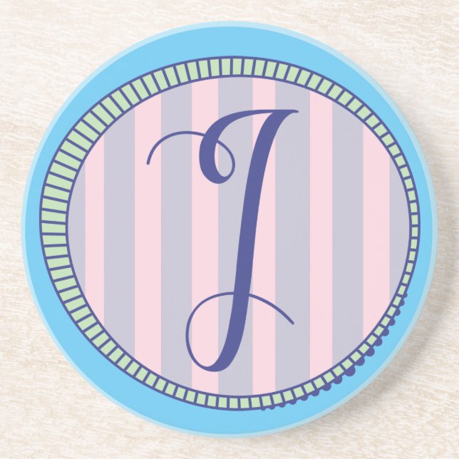 En Grès Monogramme J Dessous de verre Sandstone (Devant)