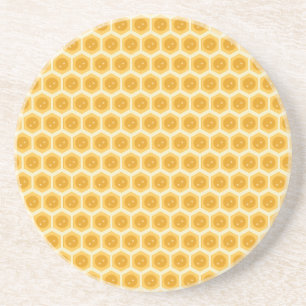 En Grès Nid d'abeille sur dessous de verre jaune