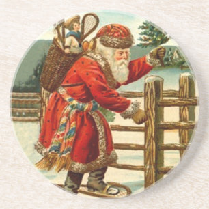 En Grès Noël vintage Père Noël de dessous de verre sur 