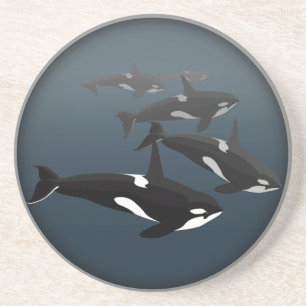 En Grès Orca Whale Dessous de verre Killer Whale Art Boiss