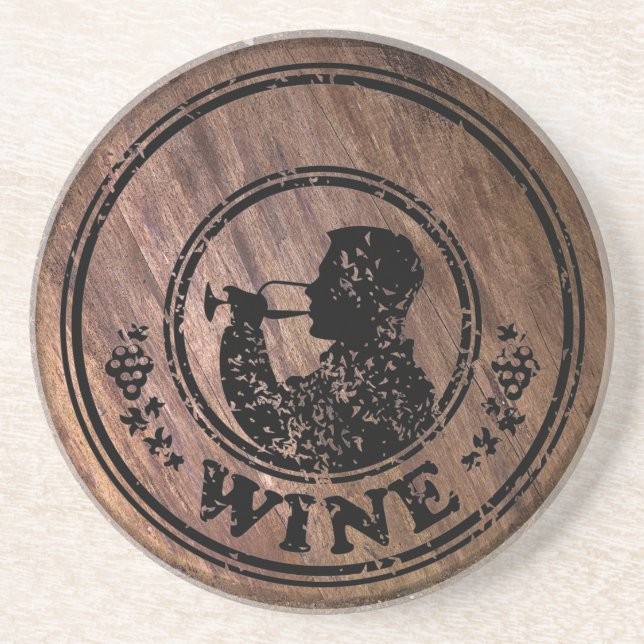En Grès Personnaliser Dessous de verre bois et vin (Devant)