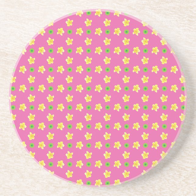 En Grès Primroses de Dessous de verre de grès, Roses profo (Devant)