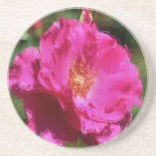 En Grès Rose rose Floral Dessous de verre de peinture phot